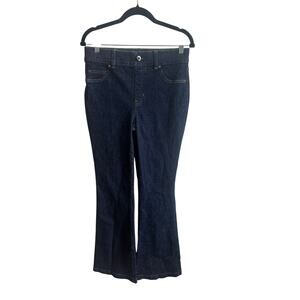 Spanx EveryWear Flare Pull On Dark Wash Flared Jeans Sz M GREAT!